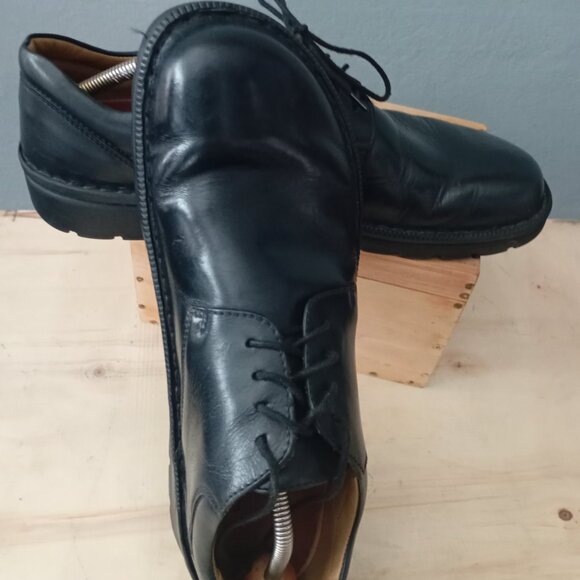 Birkenstock Footprints Black Leather Oxford Shoes/ Size 13 US - Picture 1 of 7